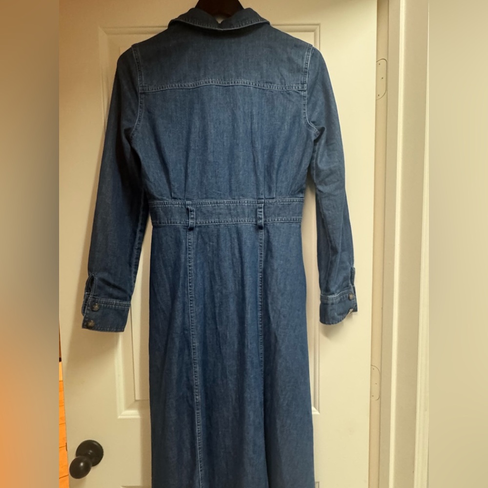 Sezane Gwen Blue Denim Midi Dress sz 36 new - Picture 6 of 10